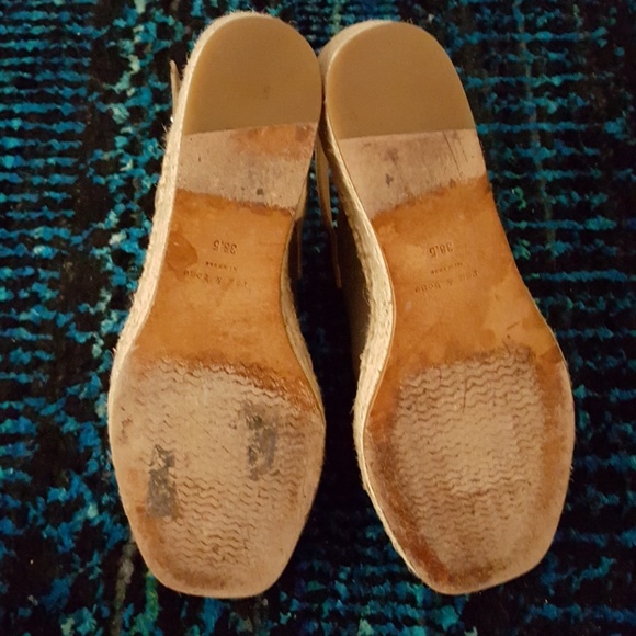 SOLD-RAG & BONE Leather Espadrille Wedges - 38.5 - Picture 6 of 7